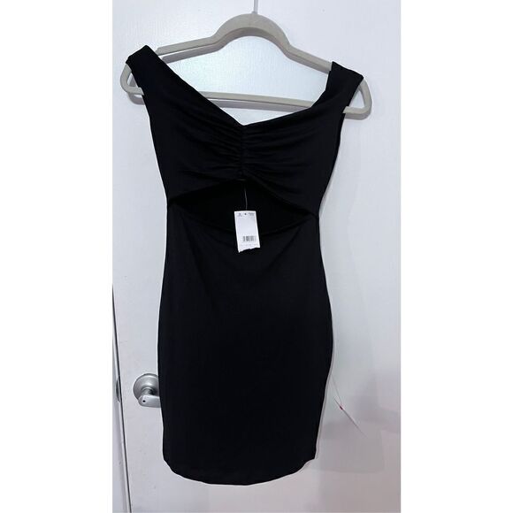 Asos DESIGN LITTLE BLACK DRESS OPEN FRONT SIZE 4 NEW WITH TAGS - Picture 2 of 14